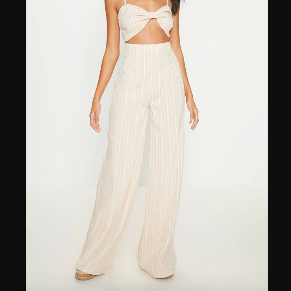 Nude striped pants